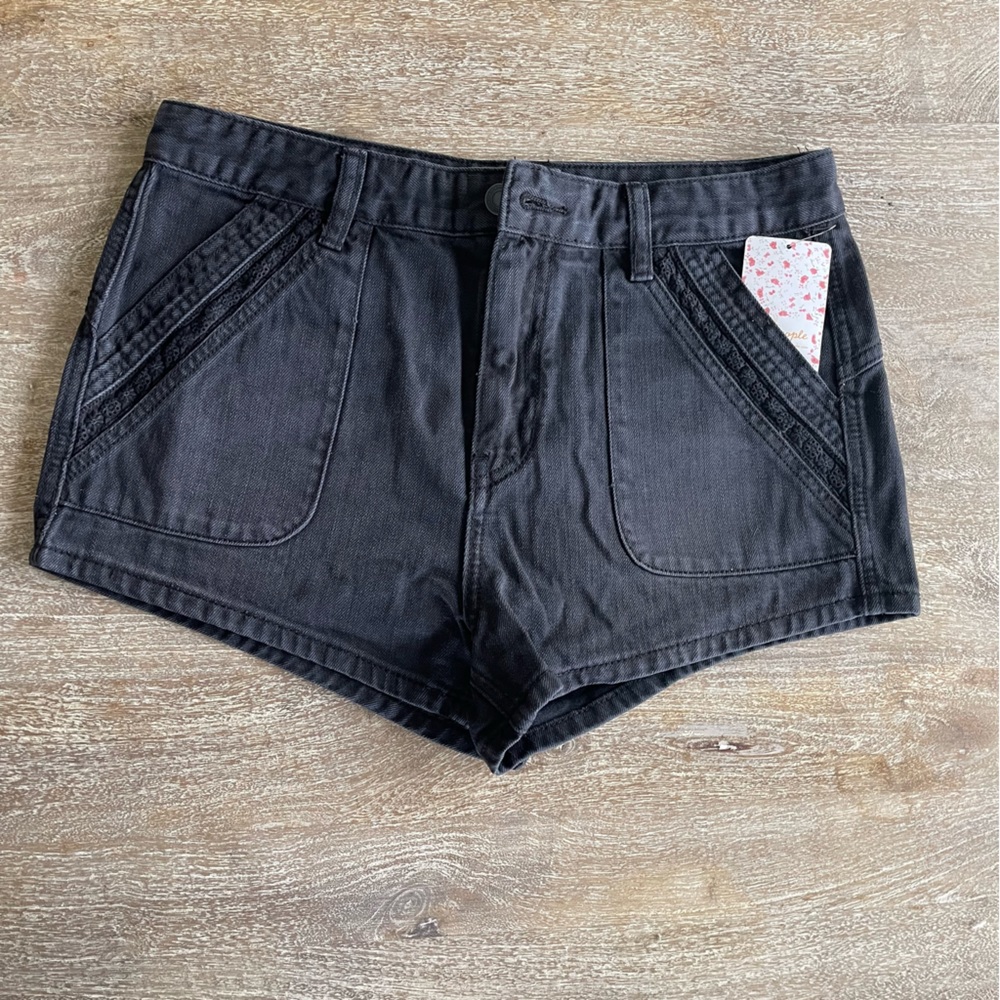 NWT Free People Black Denim Shorts